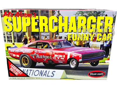 Skill 2 Model Kit 1969 Dodge Charger Funny Car Mr. Norm's Supercharger Legends of the Quarter Mile 1/25 Scale Model by Po...