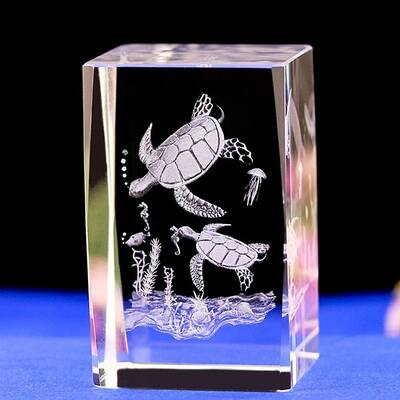 3D Inner Carved Sea Animal Glass Ornaments