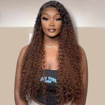 Ombre Brown Kinky Curly Lace Wig