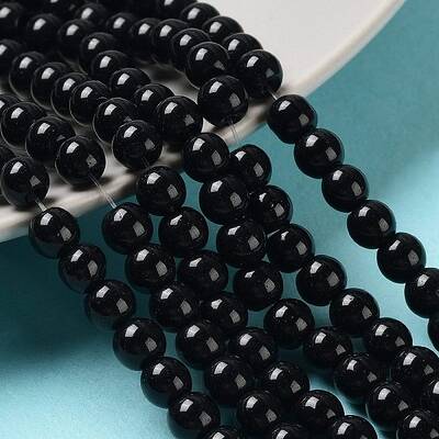 Baking Painted Pearlized Glass Pearl Round Bead Strands