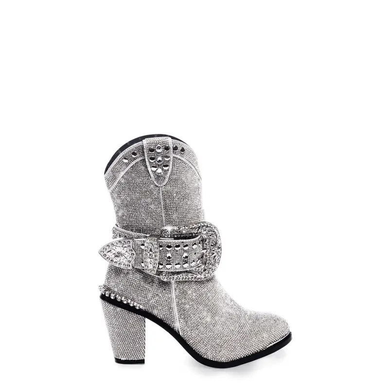 Sheriff Shine Cowboy Boots - Silver