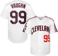 Ricky Vaughn 99 Movie Sporty Men's Letter & Figure Patched Button Short Sleeve Sports Jersey, Sport Loose Breathable Soft Com...