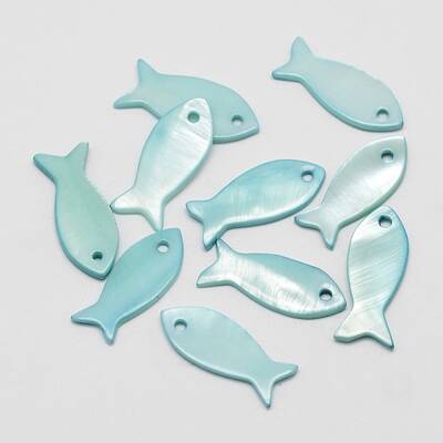 Dyed Shell Fish Pendants