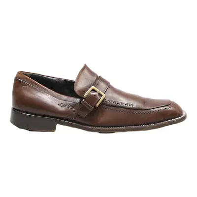 LOUIS VUITTON Loafer Shoes Brown Leather Mens UK 7.5