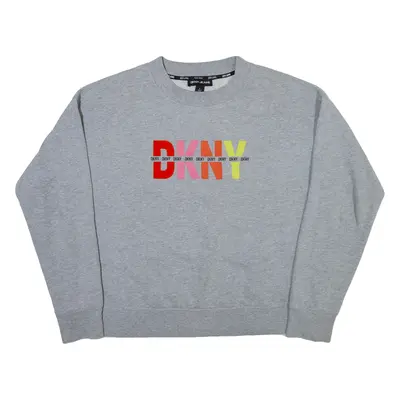 DKNY Mens Sweatshirt Grey Crew Neck L