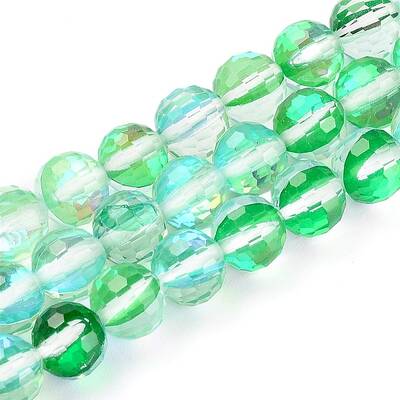Electroplate Transparent K9 Glass Beads Strands