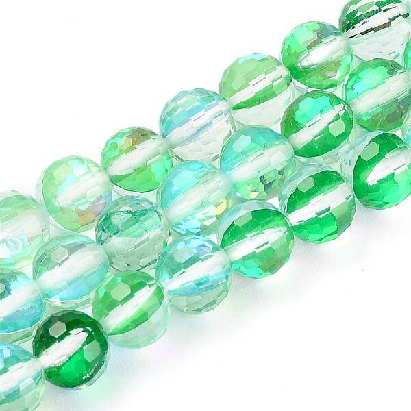 Electroplate Transparent K9 Glass Beads Strands