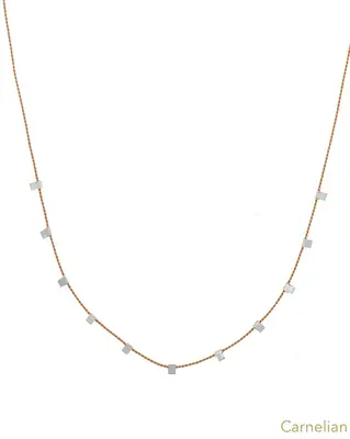 Hilo Necklace | Metal Color: Silver | Color: Carnelian