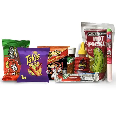 Ultimate Spicy Pickle Complete Chamoy Kit With Icee Powder, 8 Piece Kit