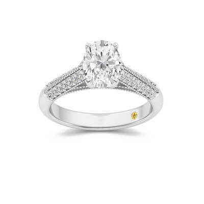 Storm Knife Edged Cathedral Oval Lab Grown Diamond Engagement Ring | 10K White Gold 3 1/3 CT. TW.