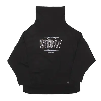 MIMI-MUA Sweatshirt Black High Neck Womens L