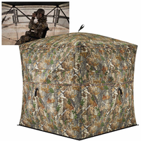 TIDEWE Hunting Blind See Through with Carrying Bag, 2-3 Person Pop Up Ground Blinds 270 Degree, Portable Resilient Hunting Te...