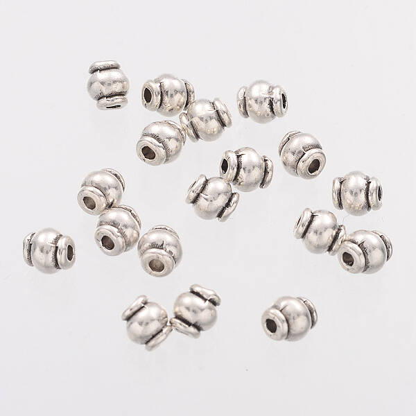 Barrel Tibetan Silver Spacer Beads