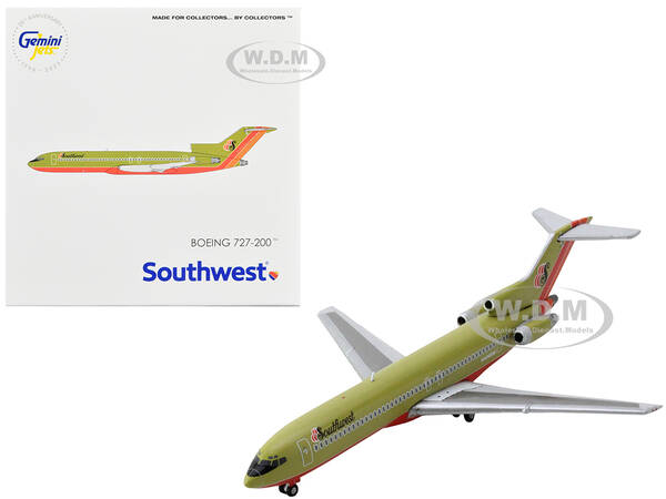 Boeing 727-200 Commercial Aircraft Southwest Airlines Gold with Red and Orange Stripes 1/400 Diecast Model Airplane by Gemini...