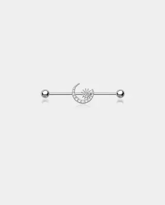 Moon and Sun Industrial Barbell - Silver