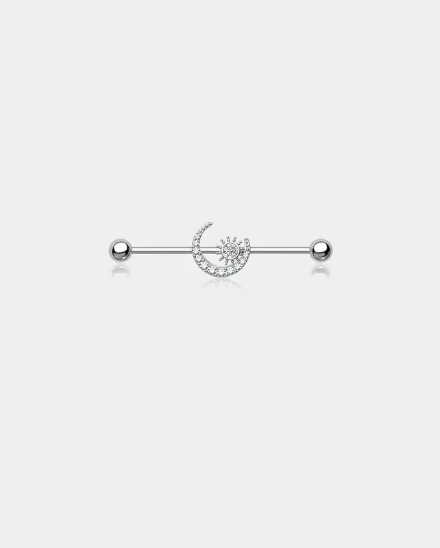 Moon and Sun Industrial Barbell - Silver