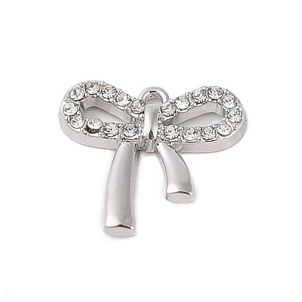 Rack Plating Alloy with Rhinestone Pendants