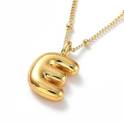 Initial Letter Brass Pendant Necklaces