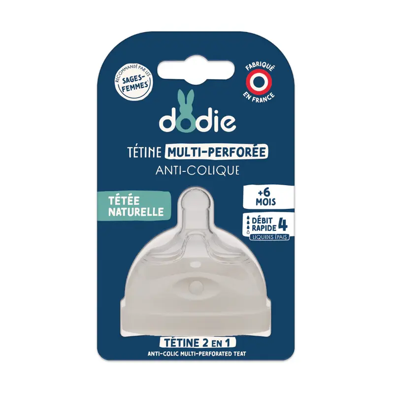 Dodie Multi-Perforated Teat - +6 Months - Capacity 4