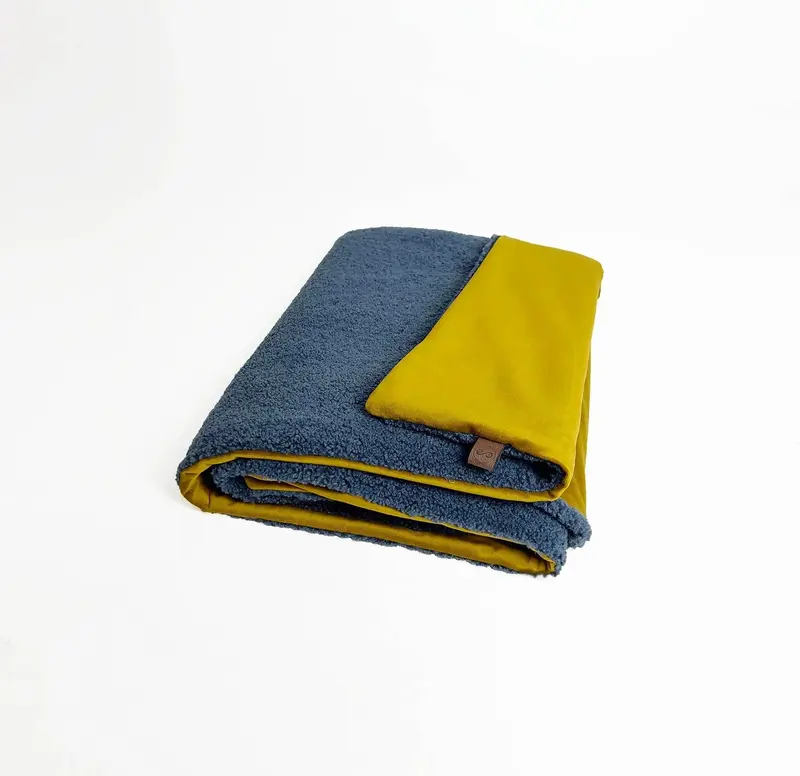 Eco-Boucle Blanket MEADOWS | Rozmiar: 59x39" (150x100cm) | Kolor: Blue Dream