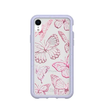 Clear Butterfly Effect iPhone XR Case With Lavender Ridge
