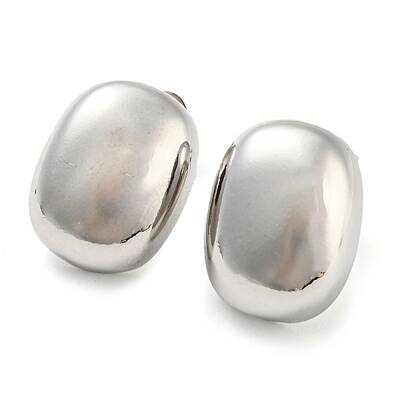 Rack Plating Brass Oval Stud Earrings