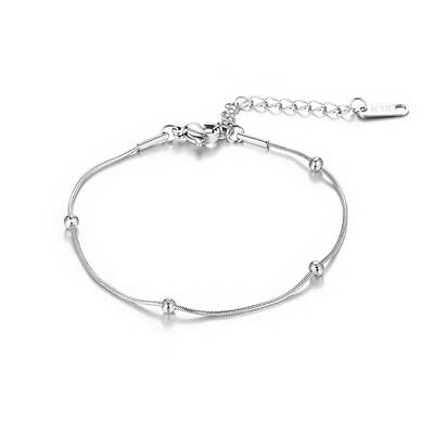Stainless Steel Beaded Snake Chain Bracelets for Women