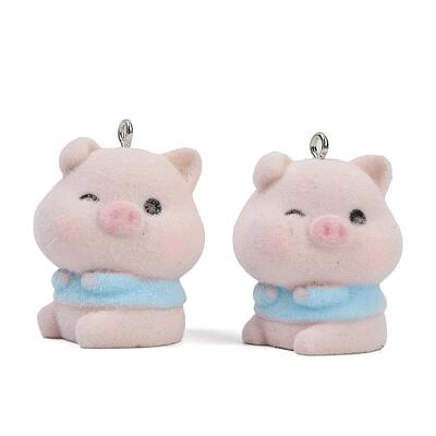Flocky Resin Pendants