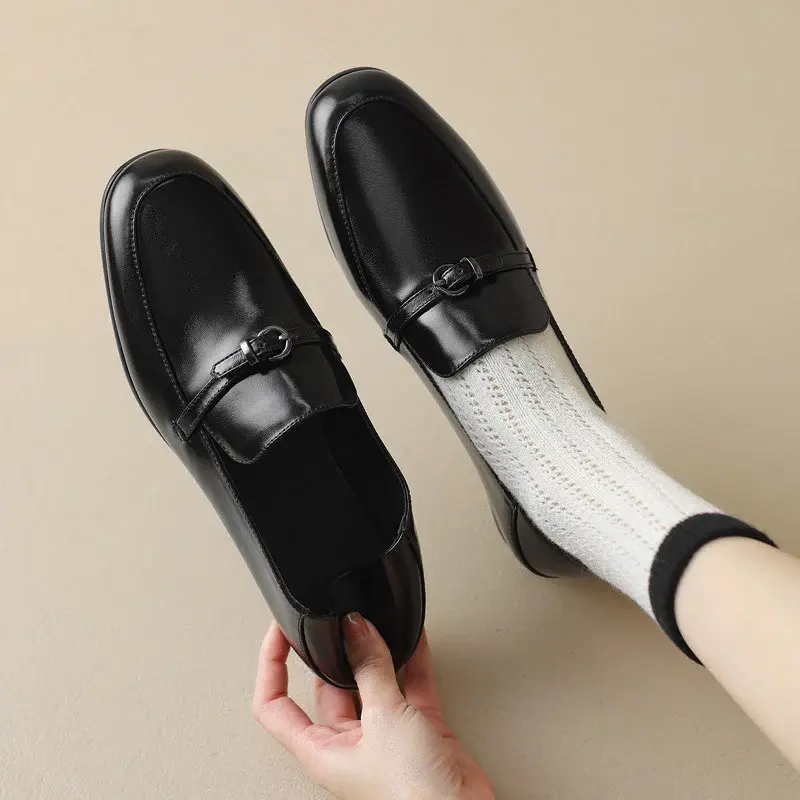 CHIKO Briana Round Toe Block Heels Loafers Shoes