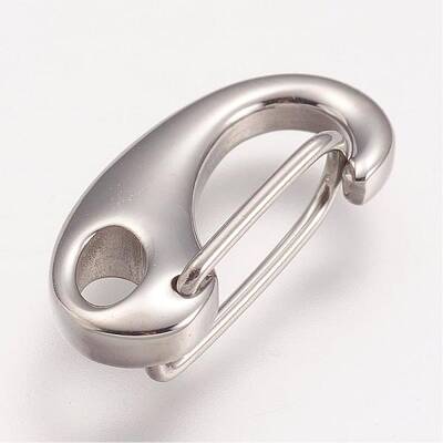 Tarnish Resistant 304 Stainless Steel Push Gate Snap Keychain Clasp Findings