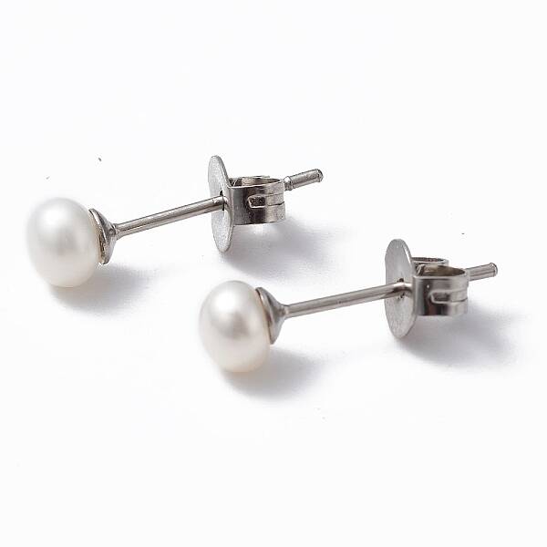Natural Pearl Ear Studs