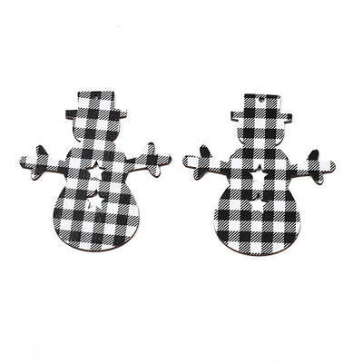 Christmas Theme Single-Sided Printed Wood Big Pendants