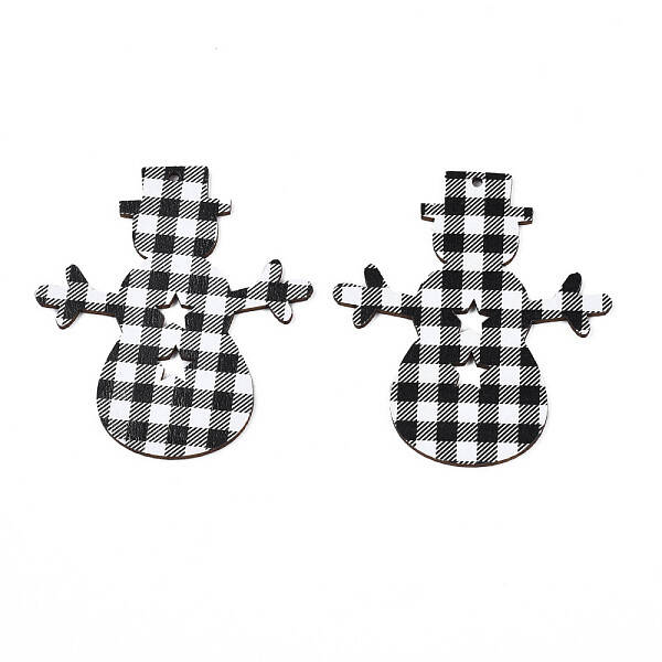 Christmas Theme Single-Sided Printed Wood Big Pendants