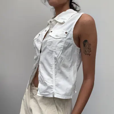 Pit Stop Shirt - Medium White Cotton