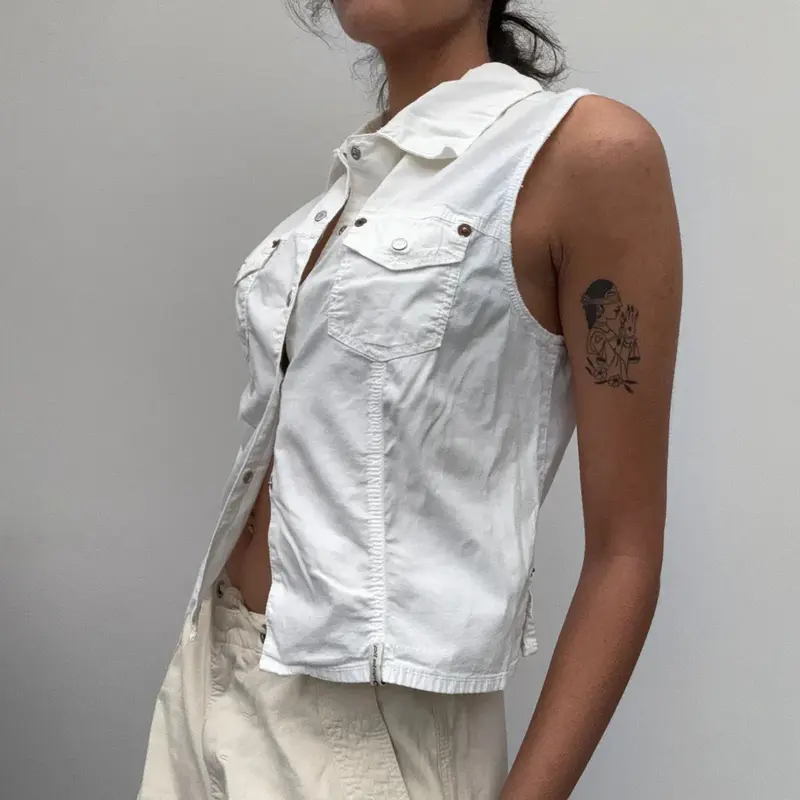 Pit Stop Shirt - Medium White Cotton