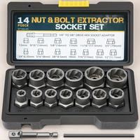 Nut & Bolt Extractor Socket Kit, Summer Impact Bolt & Nut Remover Set, Including 13 Nut Remover Kit Set, 1/4'' To 3/8\