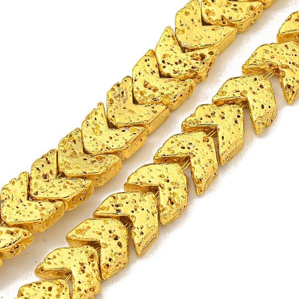 Electroplated Natural Lava Rock Beads Strands