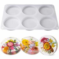 Large 6 Cavity Silicone Coaster Molds for Resin, Extra Deep Round Silicone Coaster Molds for Epoxy Resin, Cups Mats, DIY Birt...