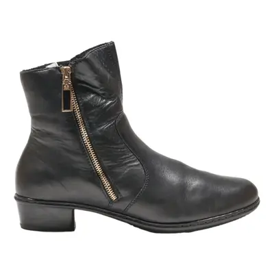 RIEKER Ankle Boots Black Leather Womens UK 8
