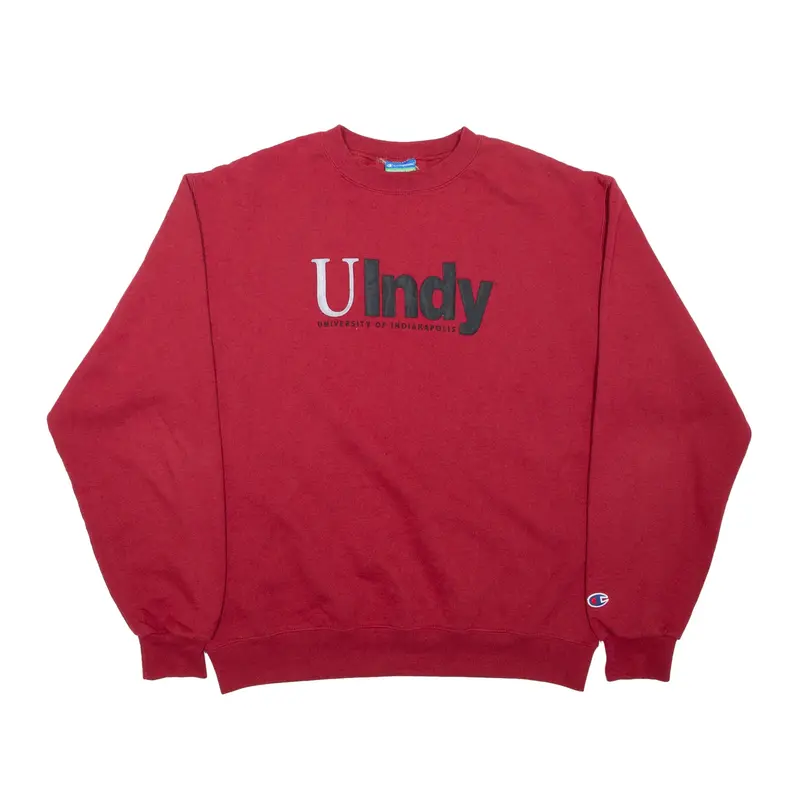 CHAMPION Eco Fleece University of Indianapolis USA Sweatshirt Red Mens M