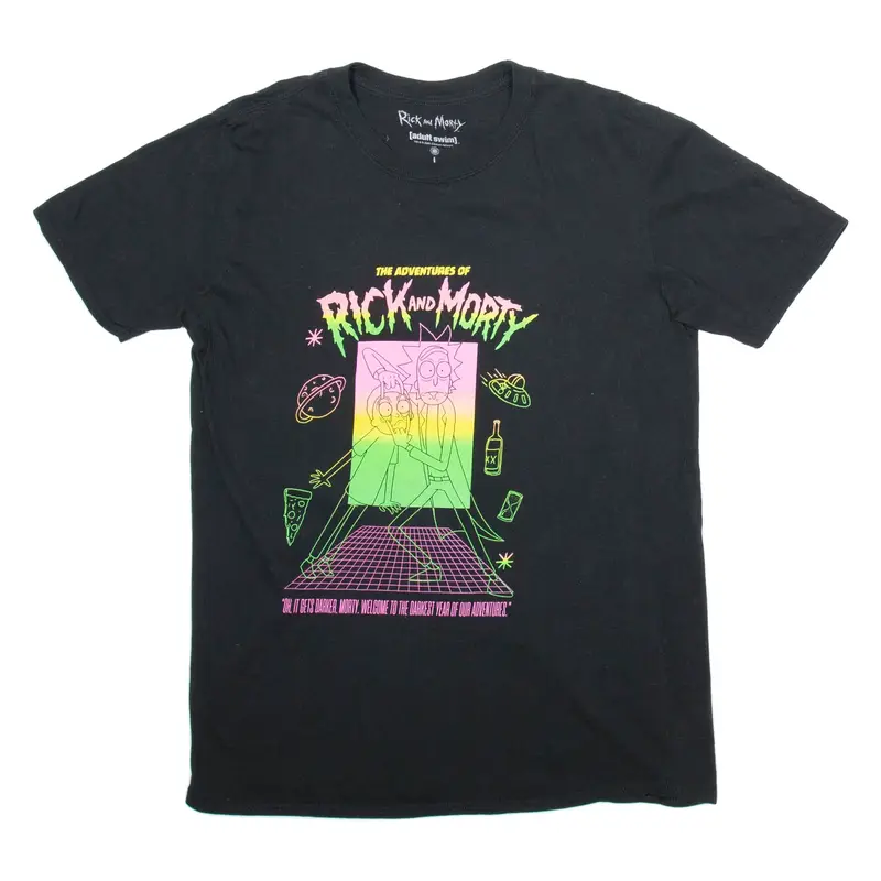 ADULT SWIM Rick And Morty Mens T-Shirt Black L
