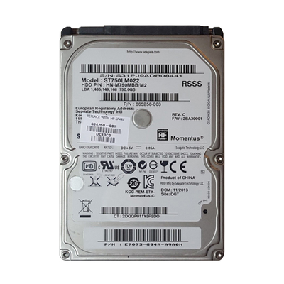 634250-001 HP 750GB 5400RPM SATA 3Gb/s 8MB Cache 2.5-inch Hard Drive