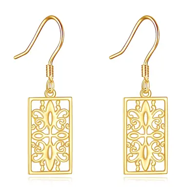 14K Gold Daffodil Drop Earrings