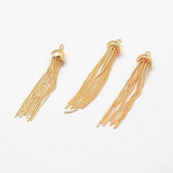 Brass Serpentine Chain Tassel Pendants