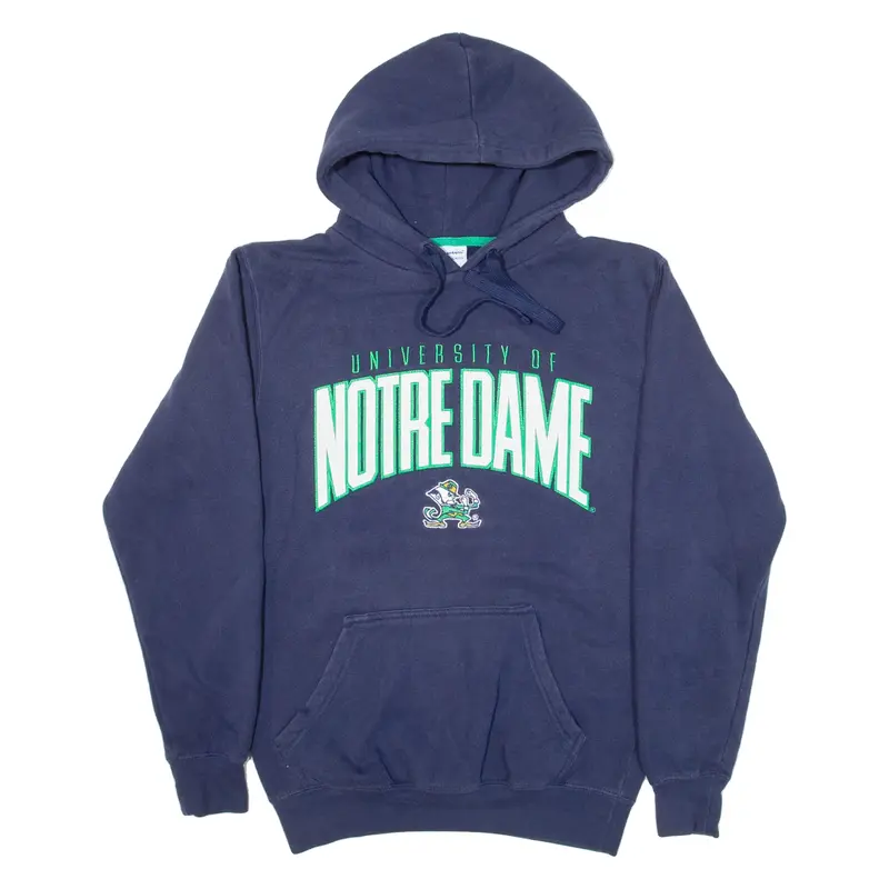 CHAMPION University Of Notre Dame Mens Blue Hoodie USA S