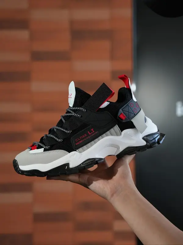 Men's Colorblock Lace Up Sneakers, 2024 New Style Casual Comfortable Breathable Sports Running Shoes, Male All-match Round To...