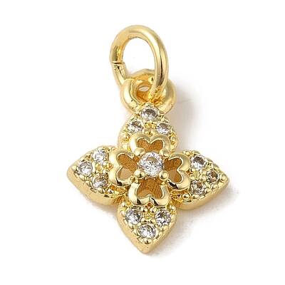 Brass Micro Pave Clear Cubic Zirconia Pendants