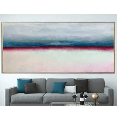 Abstract Seascape Painting Canvas Neutral Art Abstract Coastal Painting Landscape Wall Art Contemporary Art Luxury Wall Art |...