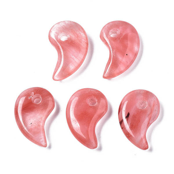 Cherry Quartz Glass Pendants