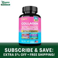 Zoyava Collagen Supplement - Type I, II, III, V and X - with Biotin, Keratin, Hyaluronic Acid & 13+ Extra Strength Ingredient...